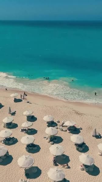 Aerial beach seating view at Beside Karl