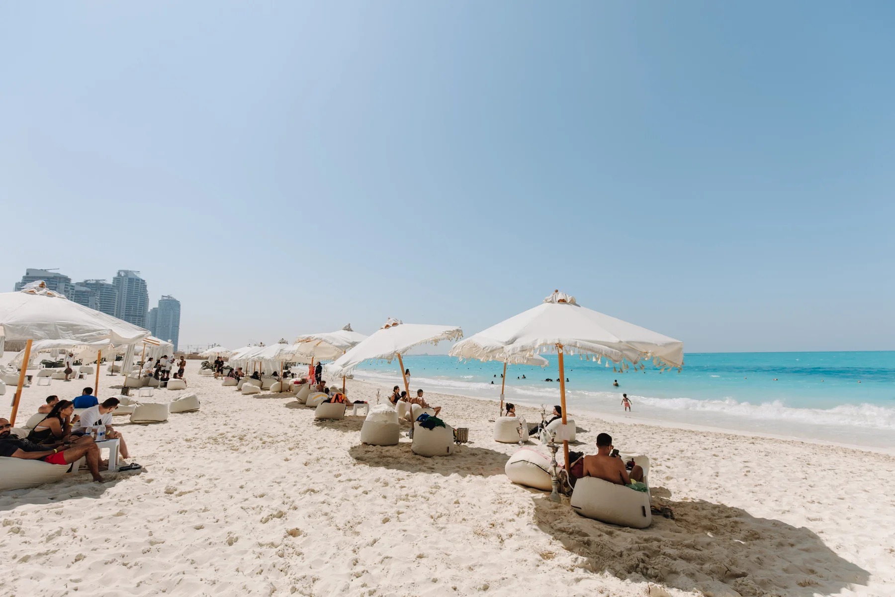 Beach umbrellas by the sea